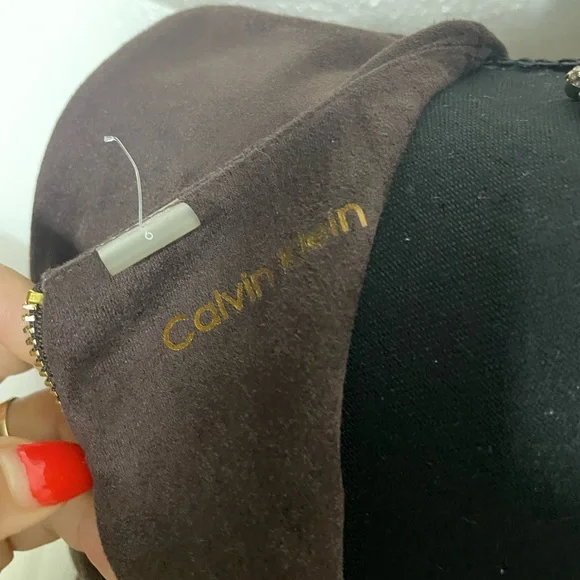 Brand New Calvin Klein Women's Slvless Chocolate Suede Aline Dress - Picture 12 of 15
